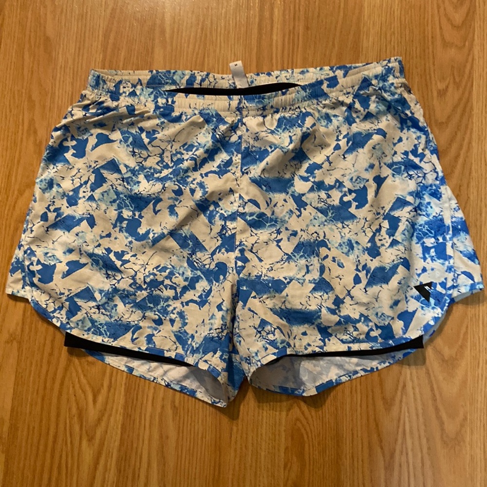VAS blue & white lined bathing shorts size medium